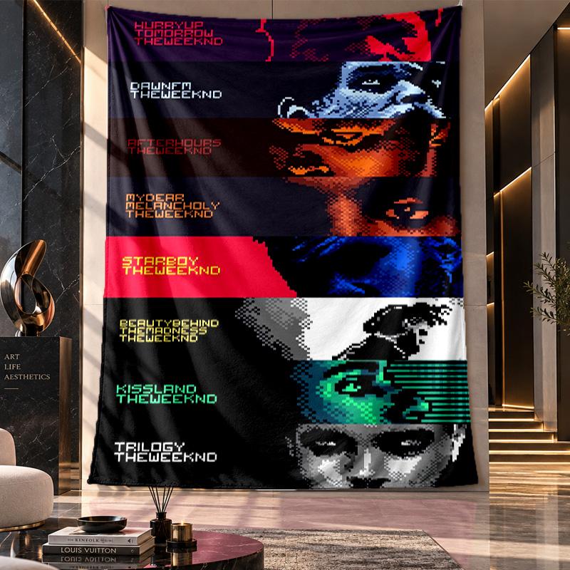 Wall Hanging Tapestry,The Weeknd Printed Fabric Backdrop For Dorm Room Party Decoration