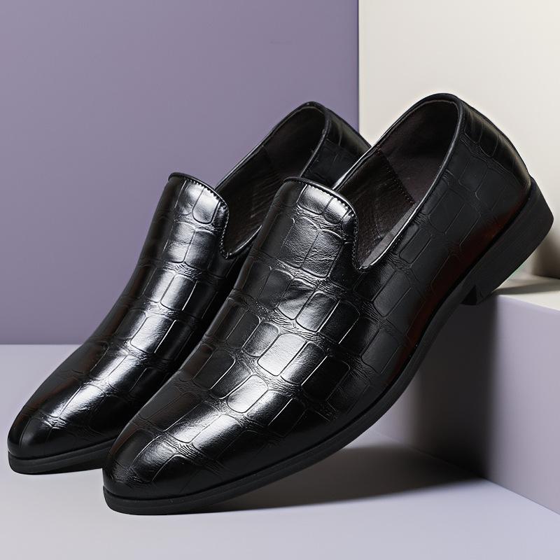 

Новая кожаная обувь мужская большого размера британский стиль клетчатые деловые кожаные туфли лоферы на одной педали туфли для платья мужские 40