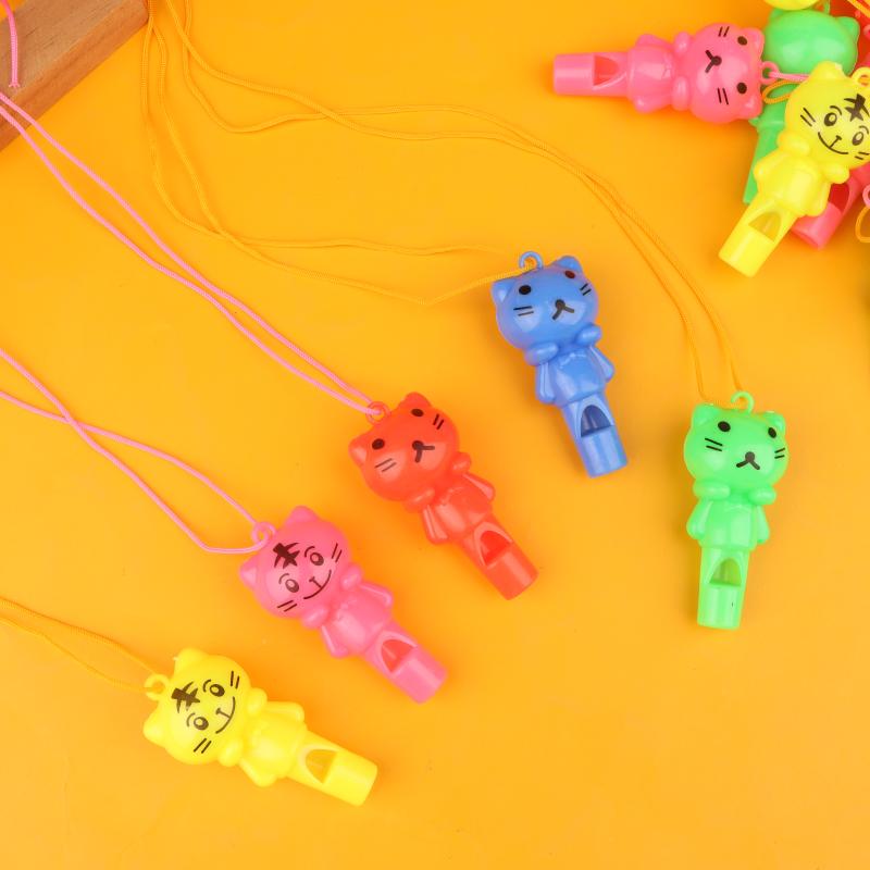 25Pcs Random Style Cute Animal Cat Plastic Whistle Referee Sport Cheerleading Toys And Kids Children Birthday Party Favors Gifts