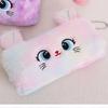 Plush Pencil Case Cartoon Cute Cat Shape Large Capacity Pencil Pouch Soft Fashionable Pen Case for Student