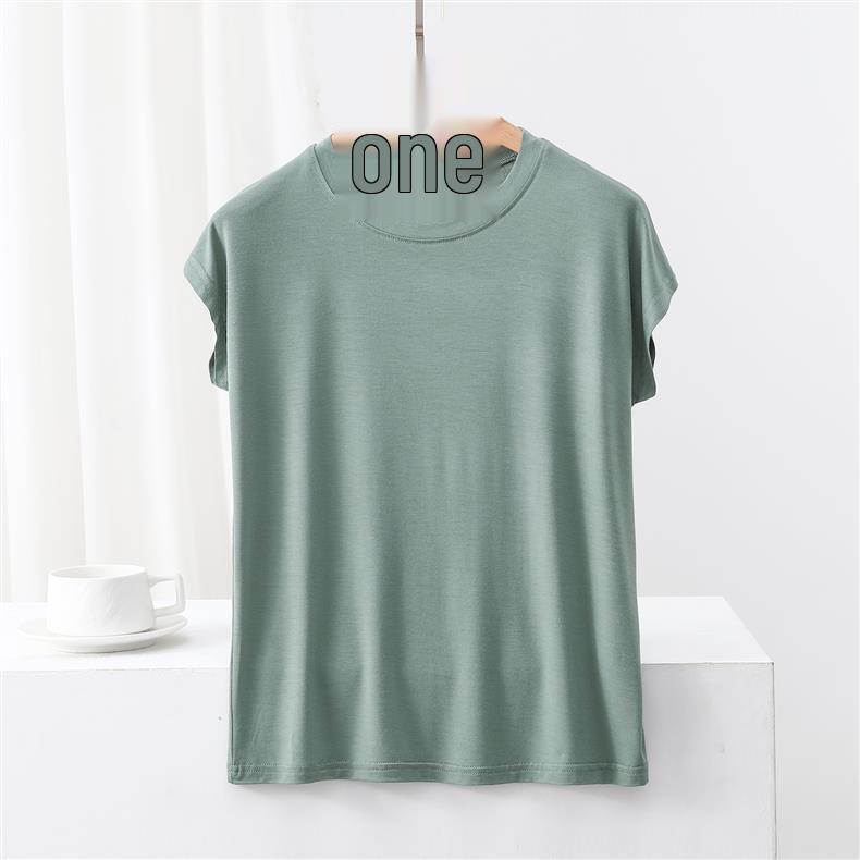Modal Crew Neck Short Sleeve Casual T-Shirt - Women's Slimming, Versatile Summer Top.