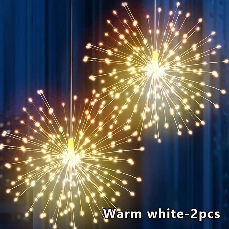 180-450LEDs Solar Star Burst Ball Lights, Remote Control 8 Modes Adjustable Hanging Copper Wire Firework Lights, for Yard Light