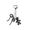 NICK&NICOLE TEDDY BEAR Logo PEARL RIBBON keyring_BLACK