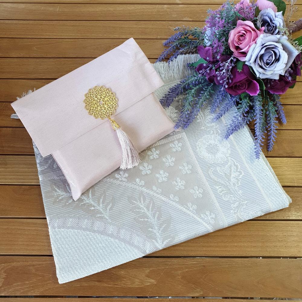 High Quality Tafetta Prayer Rug With Shantug Bag | Islamic Gift Set | Tafetta Prayer Mat | Islamic Wedding Gift | Islamic Home Gift