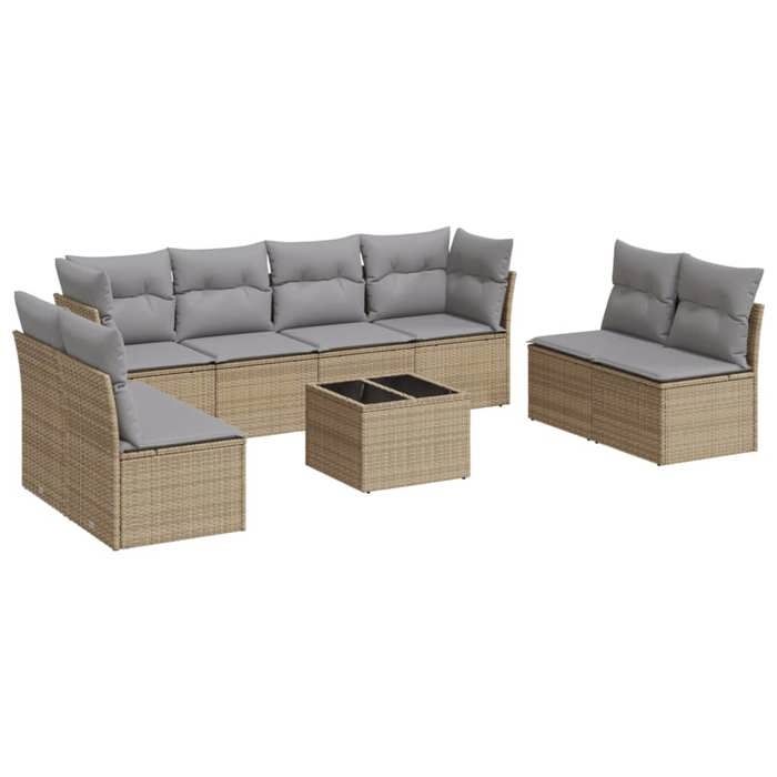 VidaXL Set de mobilier de grădină cu perne 9 piese, Canapele cu picioare reglabile, Set de mobilier de exterior pentru terasă, 3249298