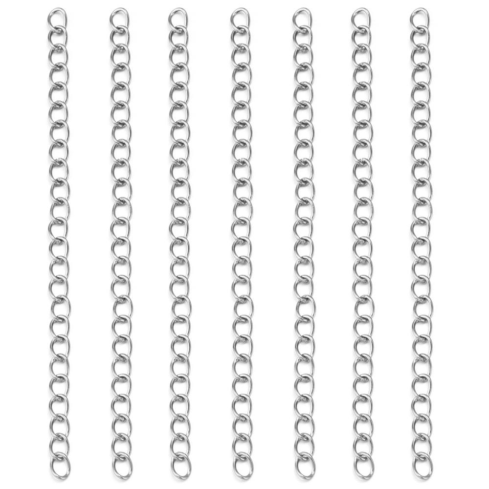 

20/40pcs 50 70mm Stainless Steel Extension Chain Necklace Bracelets Bulk Extended Tail Chains For DIY Jewelry Making Accessories 5cm