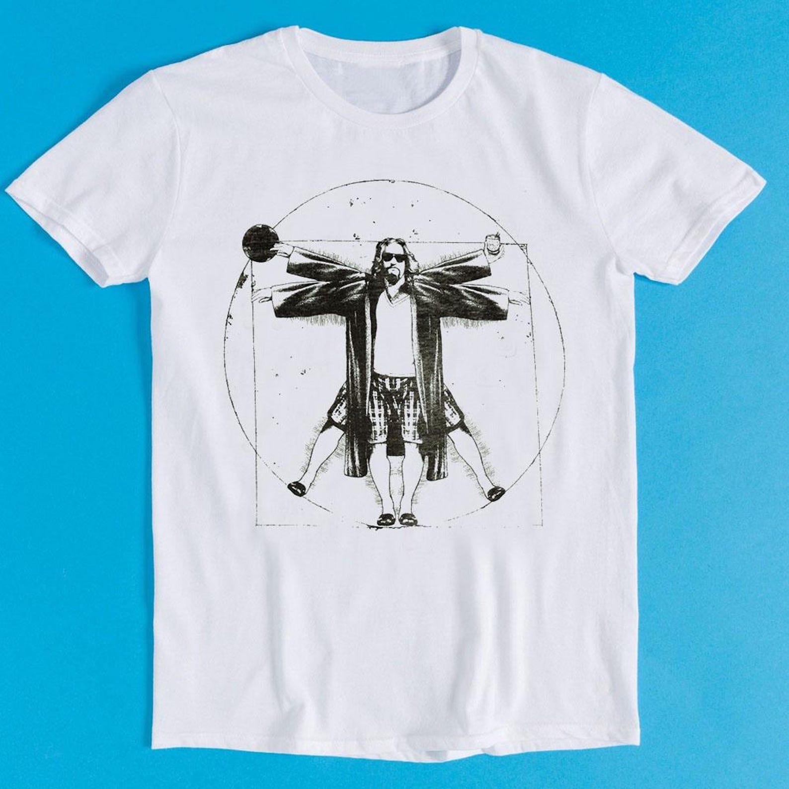 The Big Lebowski Vitruvian The Dude Funny Cool Gift Tee T-Shirt K309 M