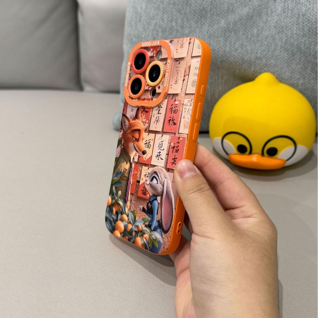Kumquat Rabbit Fox for iPhone17 Soft Apple 16promax New Year's Crazy Animal City 15 Mobile Phone Case