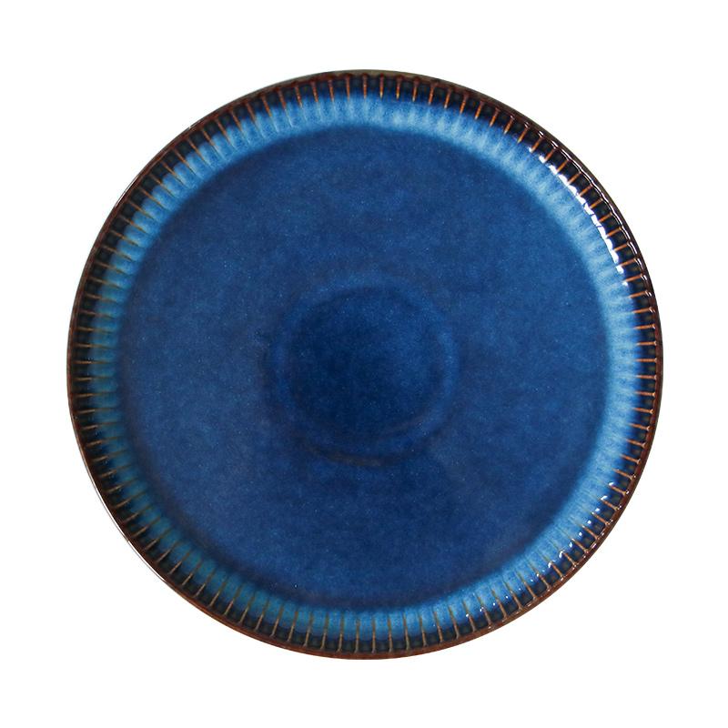 Strip Nordic Ceramic Plate Flat Steak Dinner Dish Plate Household Procelain Plate Western Rice Plates