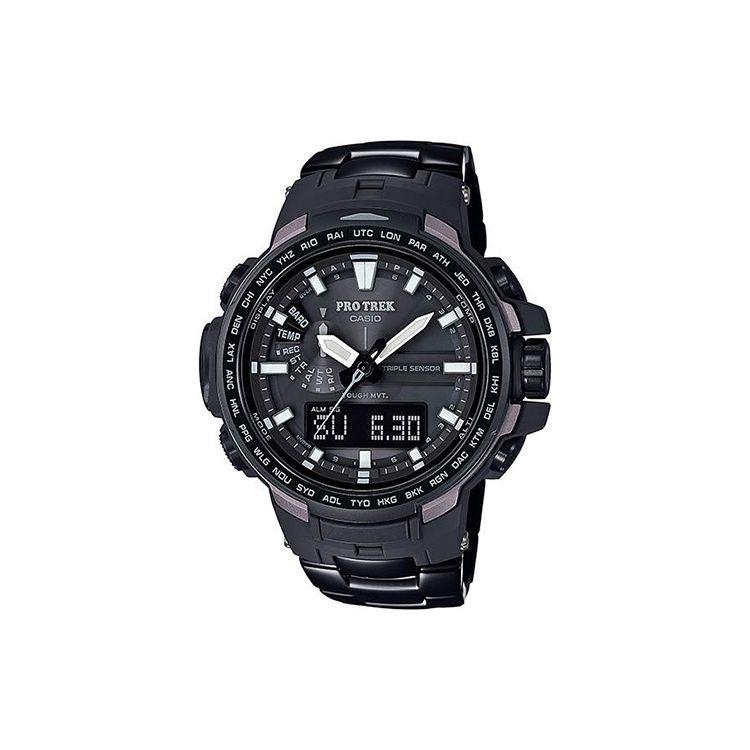 Casio Men's Pro Trek Series Outdoor Climbing Solar Powered Radio Wave Sports Smart Watch Multifunctional Waterproof Quartz Movet Watches Prw-6100Yt-1