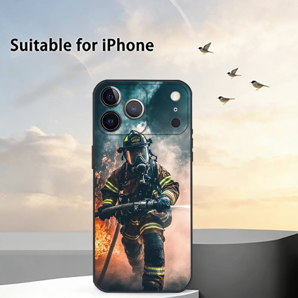 

F-Fireman Firefighter Phone Case For iPhone 17, 16,15,14,13,12,11 Plus,Pro Max, Others Soft Black Cover iPhone13PRO