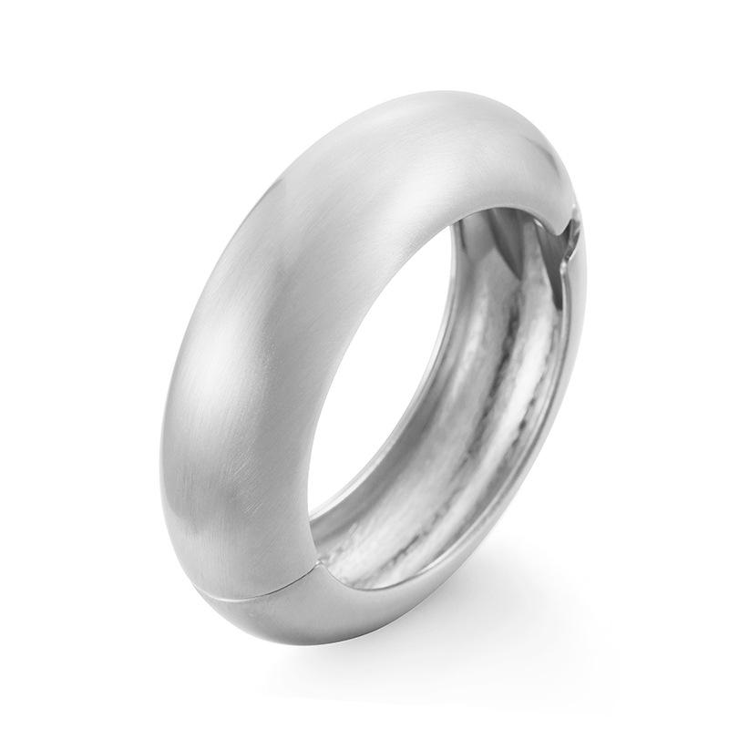 Chunky Heavy Frosted Matte Metal Geometric Wide Bangles for Women Open Cuff Thick Irregular Bangle Bracelets Punk Jewelry