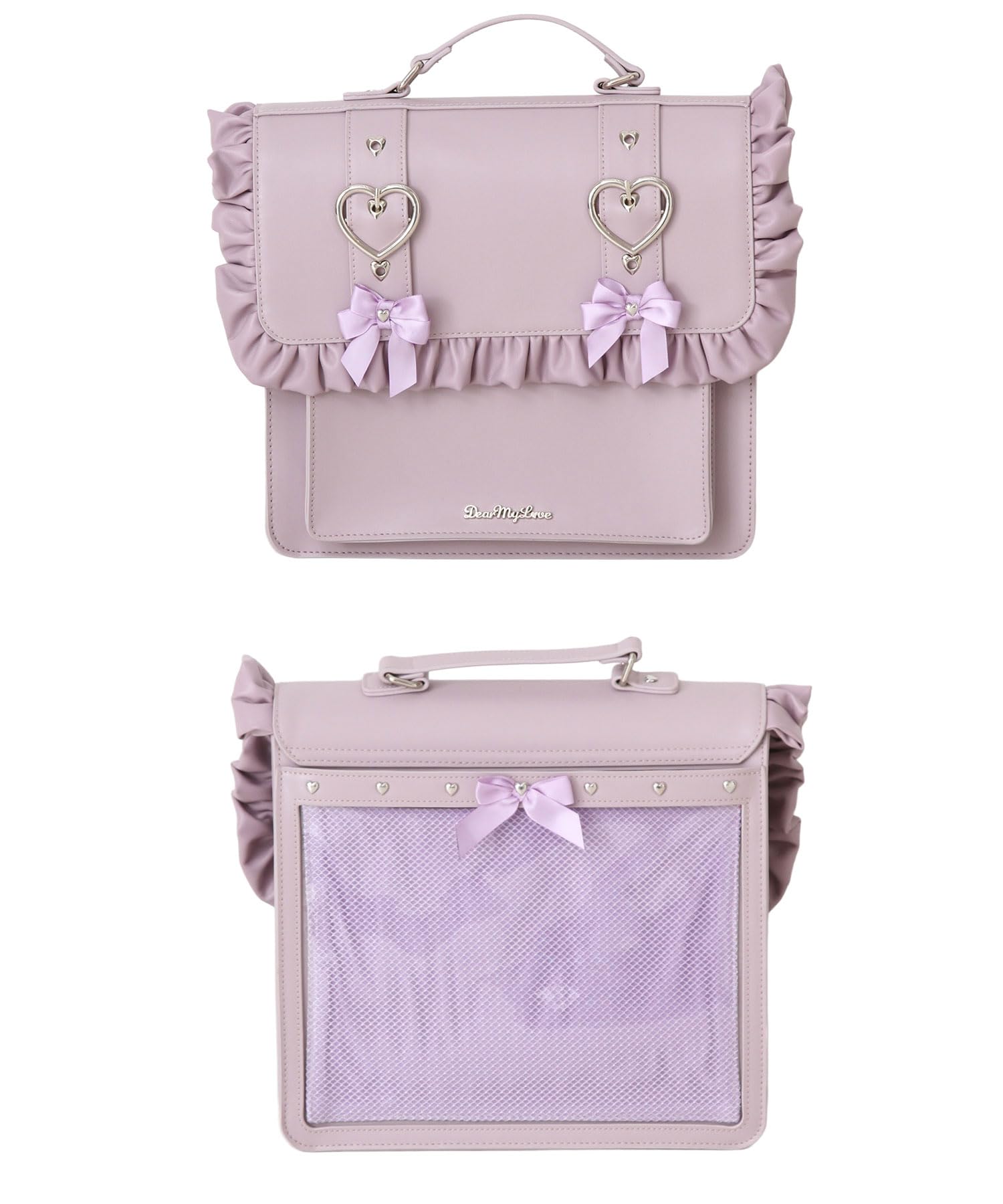 Yumetembo Heart Frill Shoulder 535390 Women s Bag, Lavender,