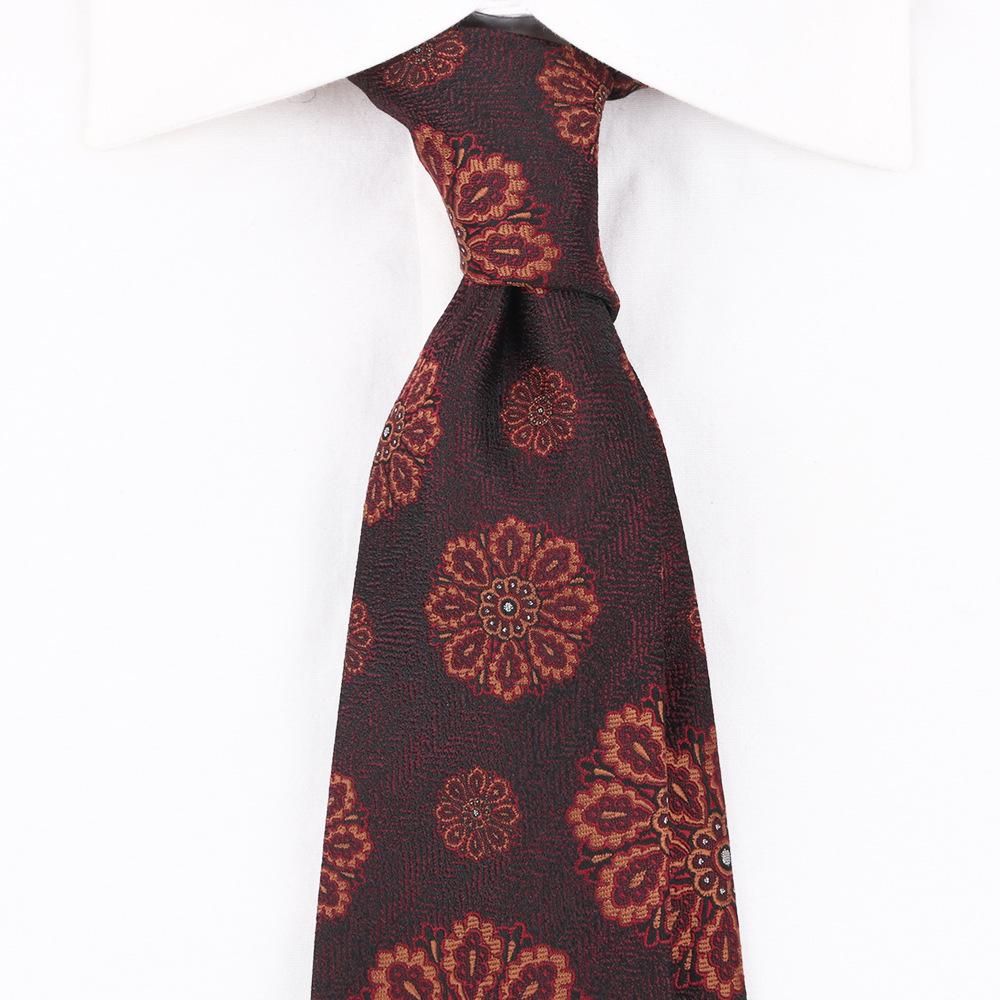 Cravată Bărbați Retro Roșu Închis Britanic 8Cm Înaltă Sens Rochie Profesională Business Cu Dungi Nuntă Mire Tendință Nuntă