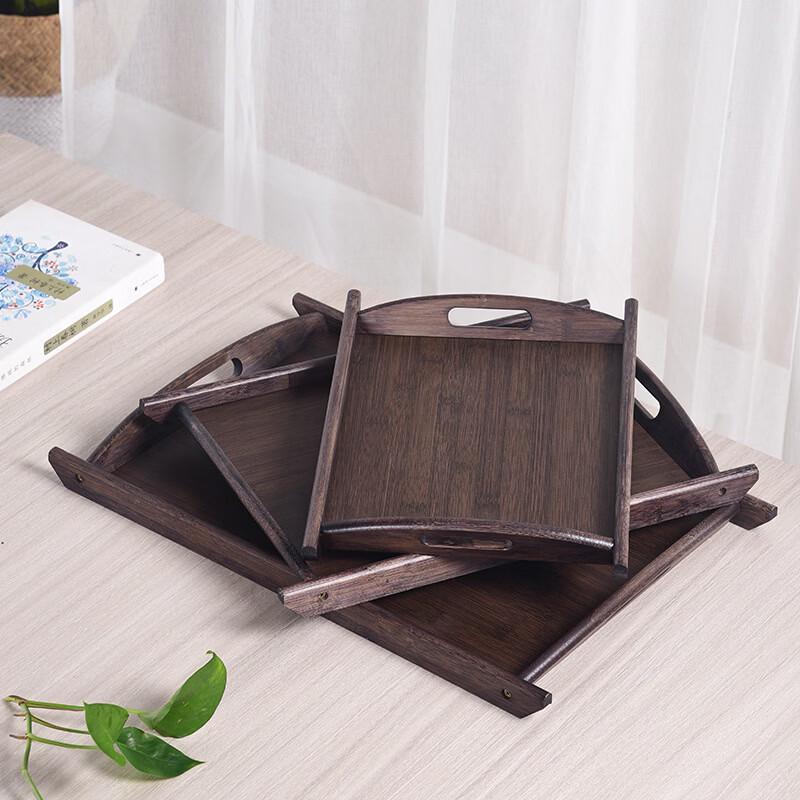 ZISIZ Walnut Wood Serving Tray with Handles
