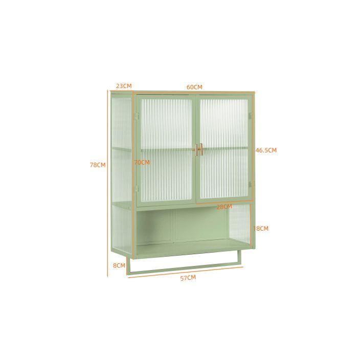 Armoire contemporaine - MUVOE - Buffet haut - 2 portes - Vert - Verre trempé