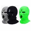 Cross Embroidery Ski Mask Winter Balaclava Hat 3-Hole Knitted Full Face Cover Neck Gaiter Warm Beanie For Outdoor Sport