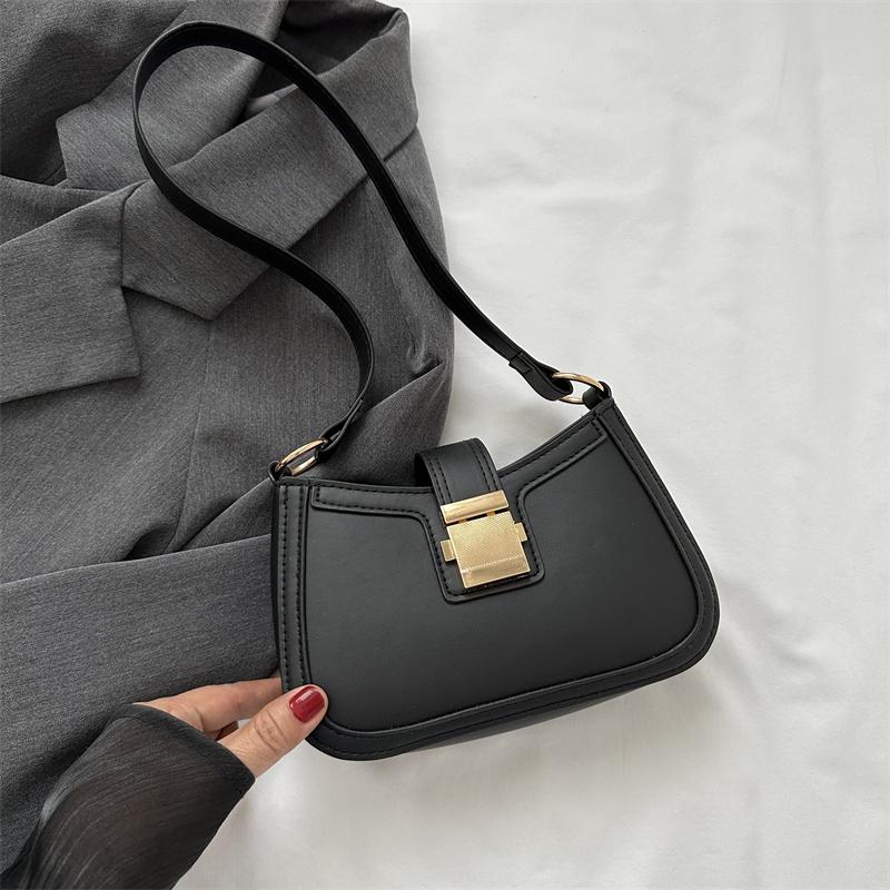 

Сумка через плечо из ПУ, новая женская однотонная, изысканная, с замком-молнией, подмышечная сумка, простая, элегантная, универсальная, трендовая сумка через плечо