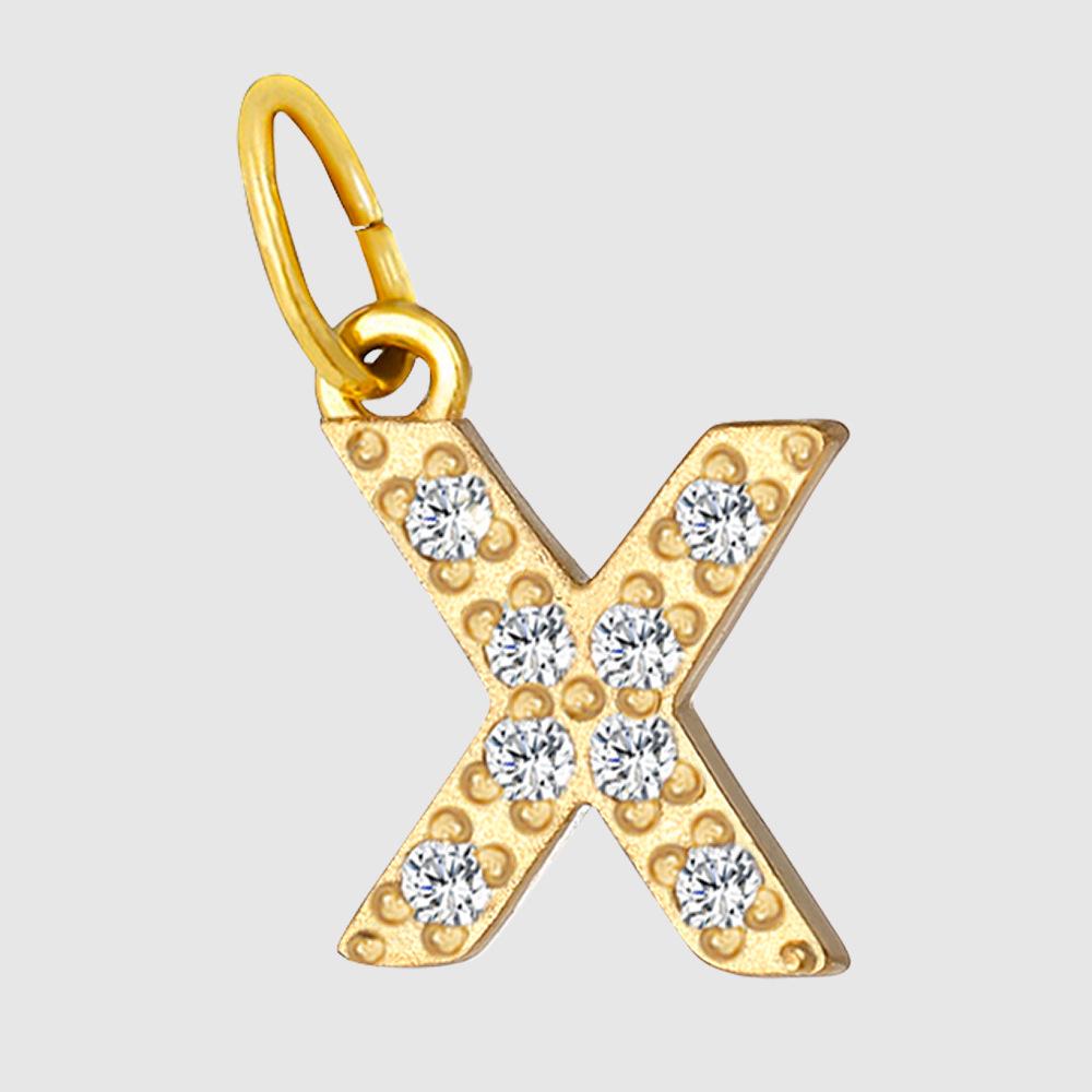 Chi Hang Schmuck: Zirkon Edelstahl Buchstaben- und Zahlanhänger für DIY Halsketten-/Armband.