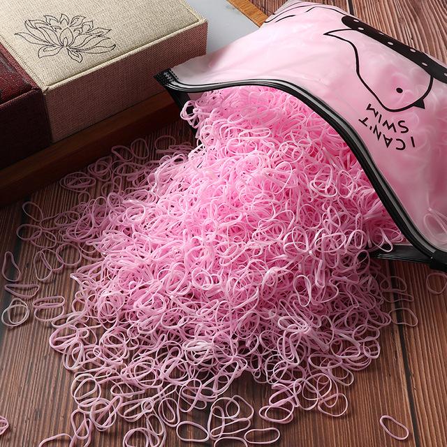 1000 Pieces Cute Baby Disposable Rubber Band Candy Color Hair Rope Children Accessories Girls Mini Elastic Hair Bands for Kids