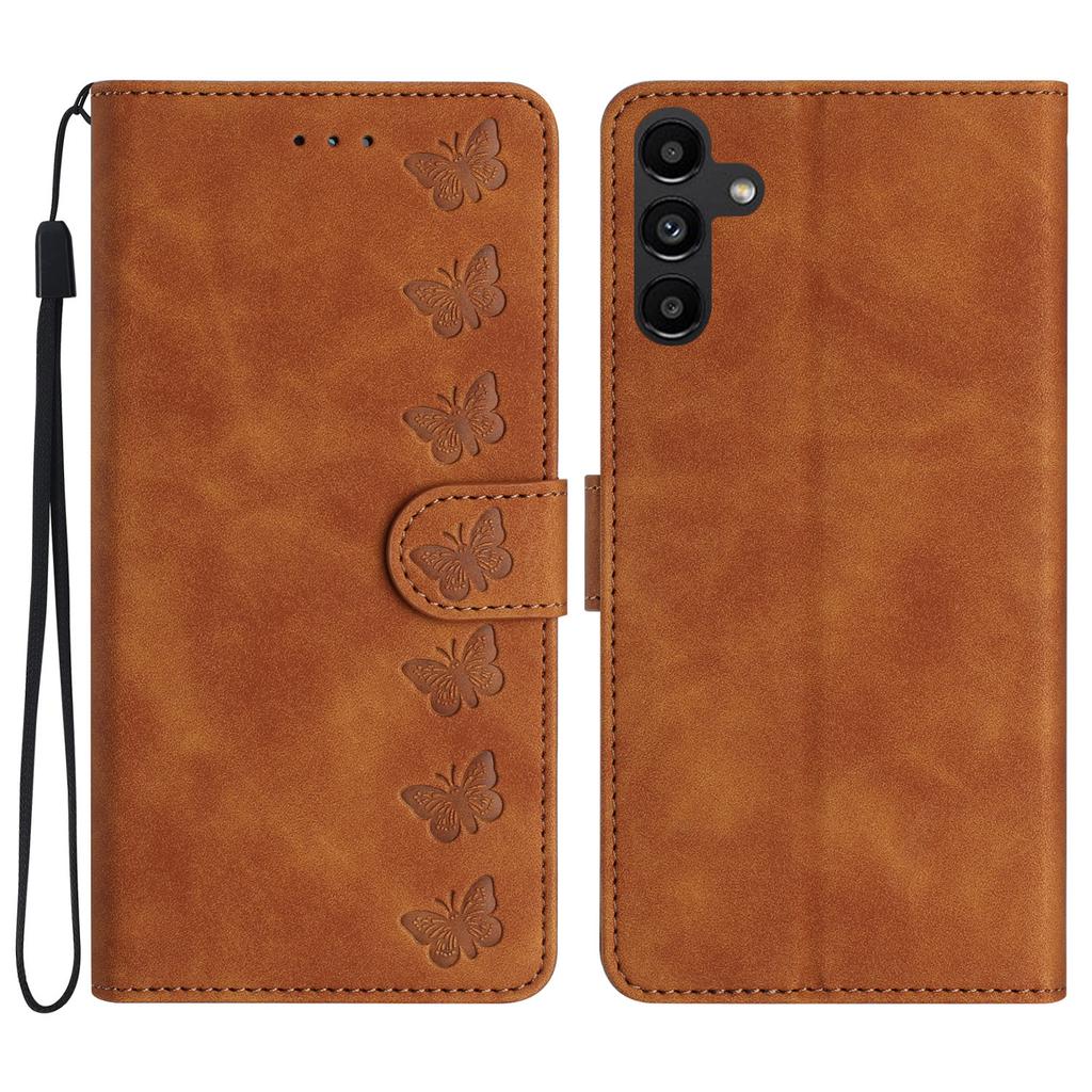 For Samsung Galaxy A55 5G Case Butterfly Imprinted Leather Anti-Scratch Phone Shell