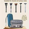 1pc EVA Hard Shell Vintage Razor Brush Holder - Zipper Closure Oval Organizer for 1/2 Razors, Men's Shaving Kit Storage