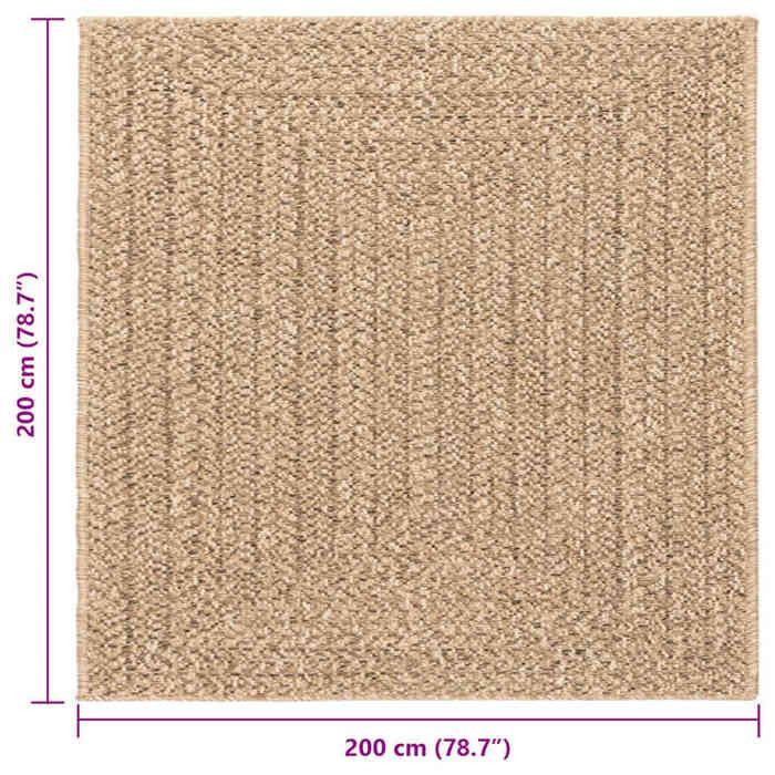 VidaXL ZIZUR Rug 200x200 Cm Jute Look Indoor and Outdoor, Outdoor Rug, Floor Mat, Indoor Rug, 4006155