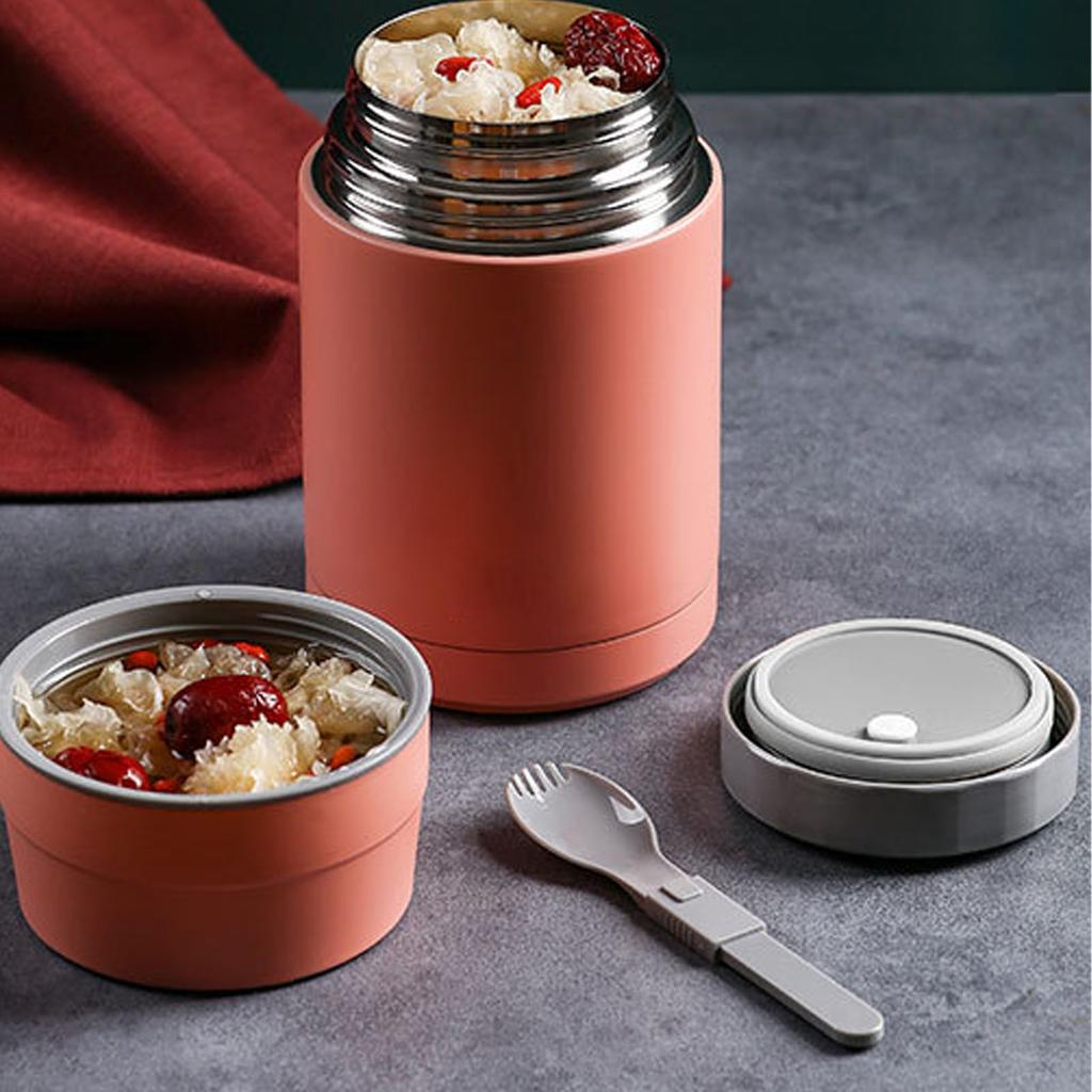 Insulated Food Jar 1000ml Capacity 304 Stainless Steel Hot Food Lunch Container with Foldable Spoon