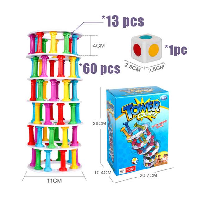 Blocuri de curcubeu pentru copii Joc de puzzle Pinguin Balance Game Antrenament de mișcare fină Joc de masă Jocuri de provocare Cadouri pentru copii