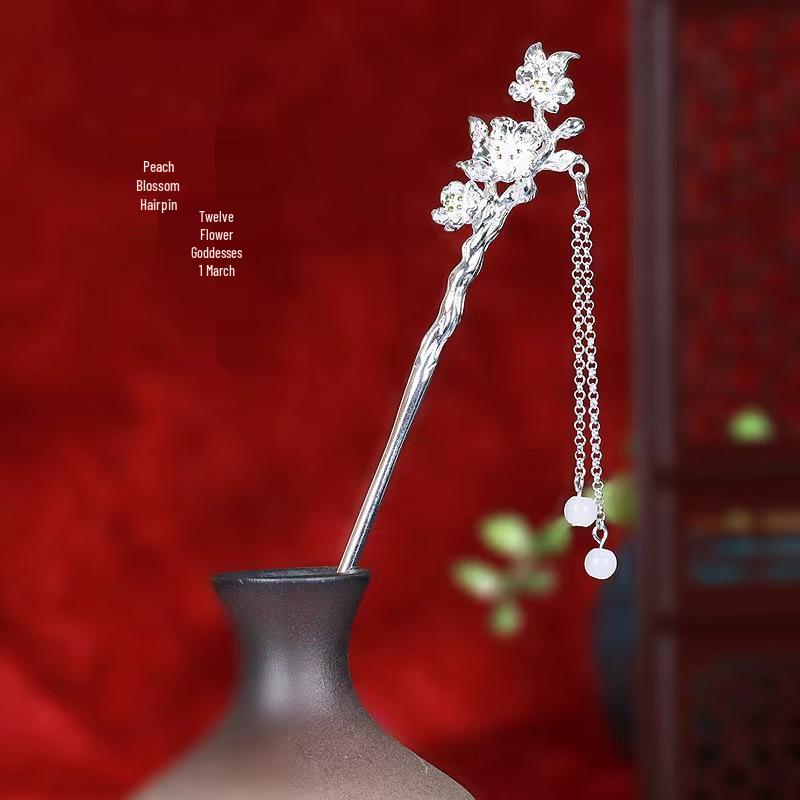 Twelve Flower Goddess Hanfu Hairpin - Chinese Style Updo Valentine's Gift for Her
