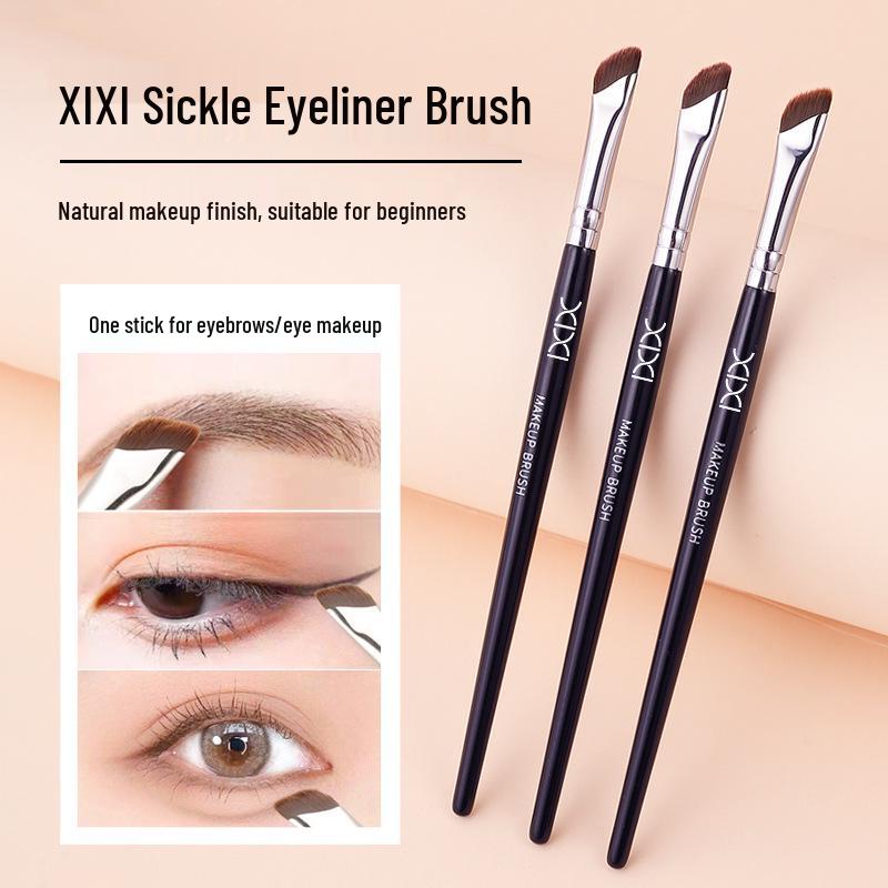 xixi Scythe Eyeliner & Eyebrow Brush - Fine Angled Head, Easy-to-Use Fiber Bristles, Portable Design X774