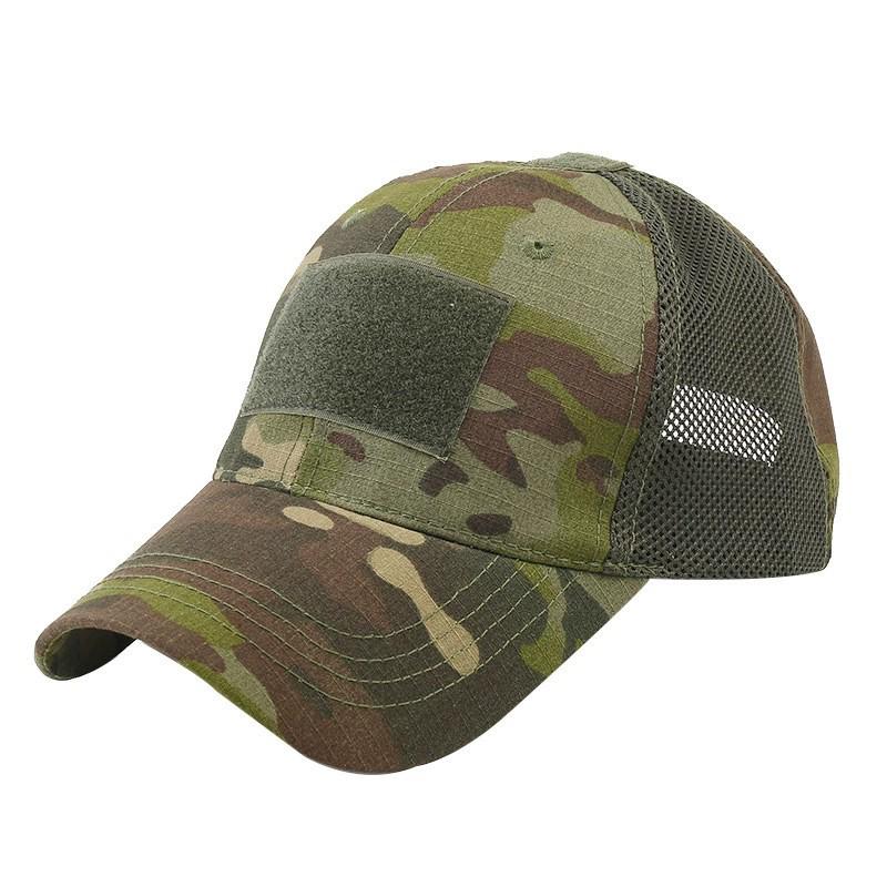 Tactical Mesh Camouflage Baseball Cap with Velcro and Sun Protection