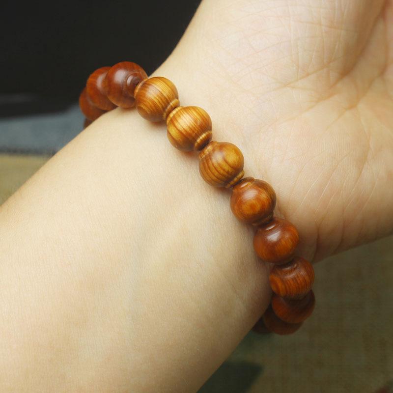 Cypress Wood Lantern Beads Bracelet Men Women Prayer Beads
