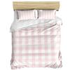 3pcs Bedding Set Pink Plaid Home Textile Duvet Cover Pillow Case Boy Kid Teen Girl Bedding Covers Set