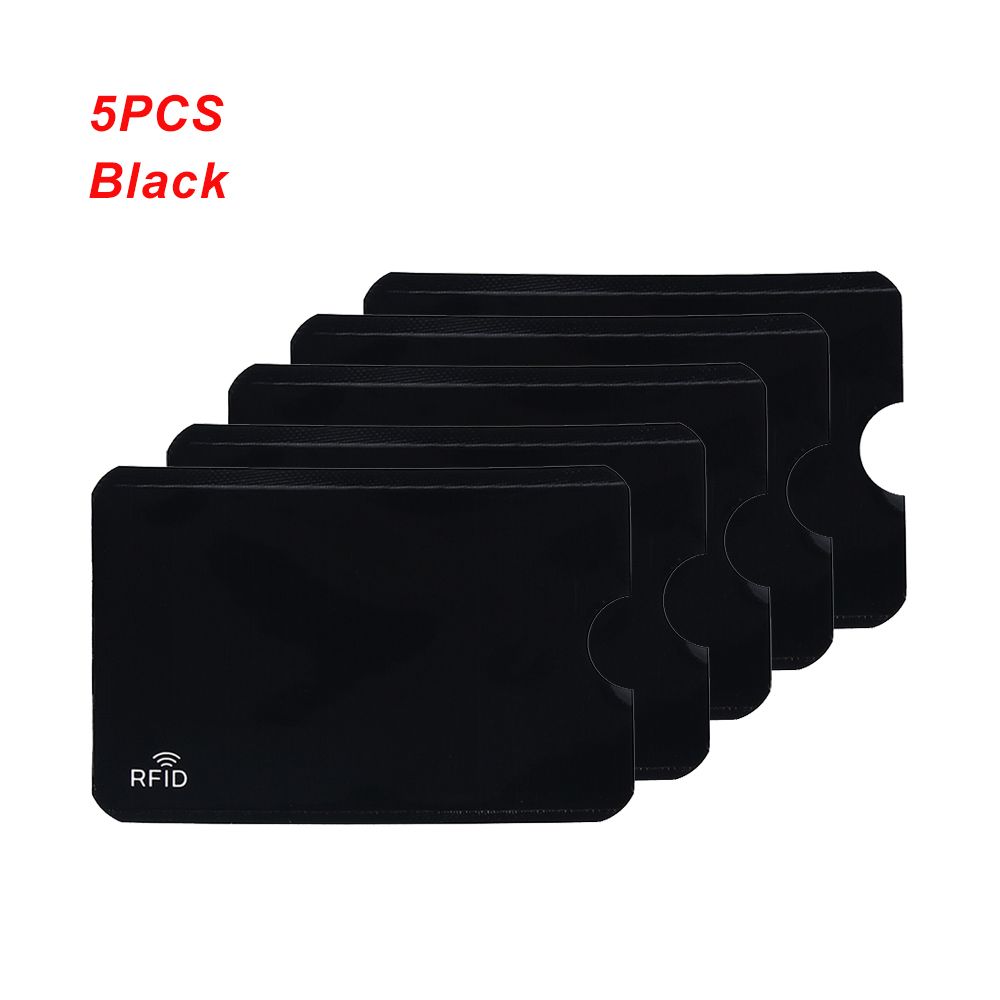 

5PCS Reader Bank Credit Cards Protect Case Cover Rfid Card Holder Anti Thief Blocking Aluminium чорний