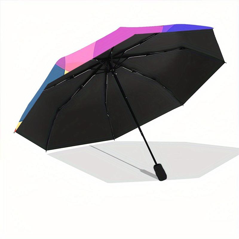 1pc Circle Pattern Automatic Folding Umbrella, Portable & Foldable Design with 8 Ribs, Casual Outdoor Accessory Halloween and Christmas gift