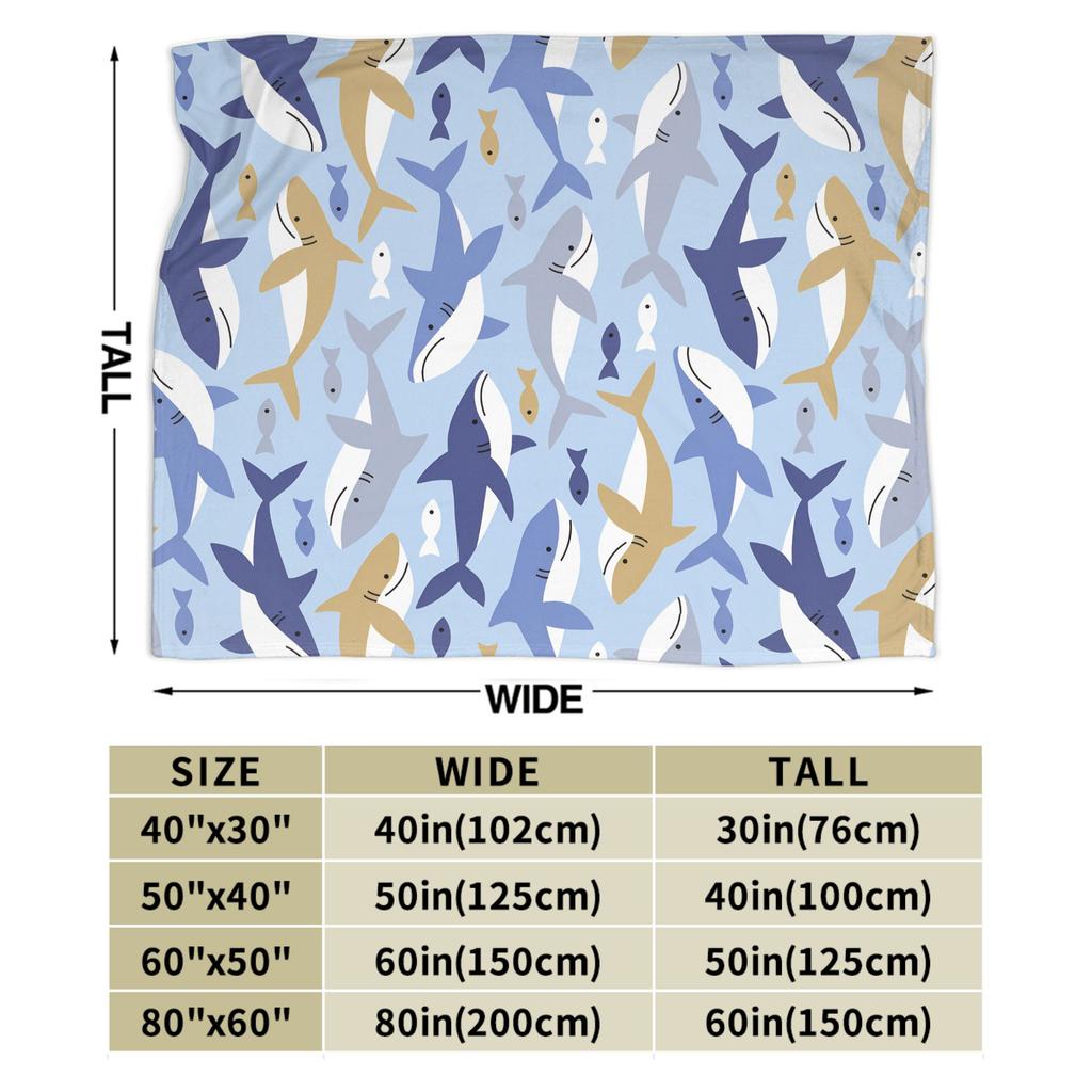 cute sharks Blanket Quality Warm Soft  Throw Blanket Winter Camping Couch Chair Sofa Bed Novelty Bedspread
