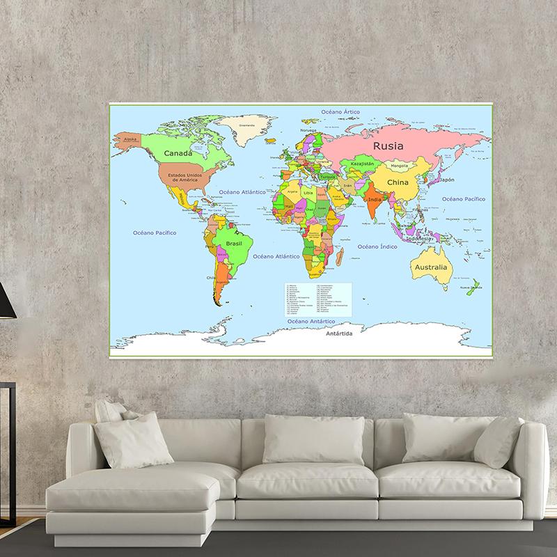 Mapa světa - Vzdělávací mapa Plakáty Nástěnné závěsy, Geografický nástroj, Vzdělávací pomůcky, Potřeby pro domácí školu a učebnu