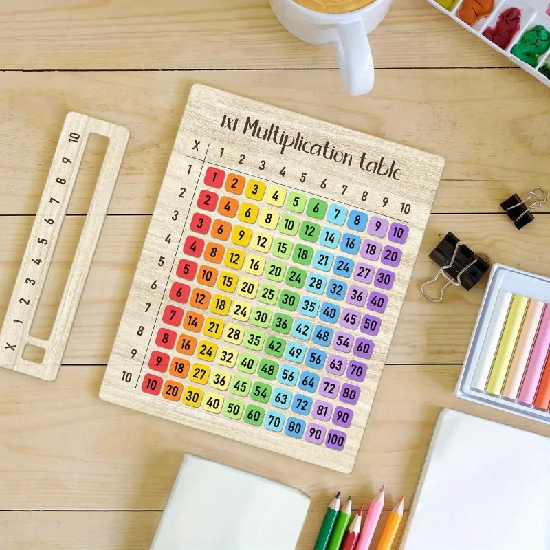 Wooden Multiplication Table Board Math Learning Counting Educational Toy Colorful Number Block Teaching Aids For Kids Gifts