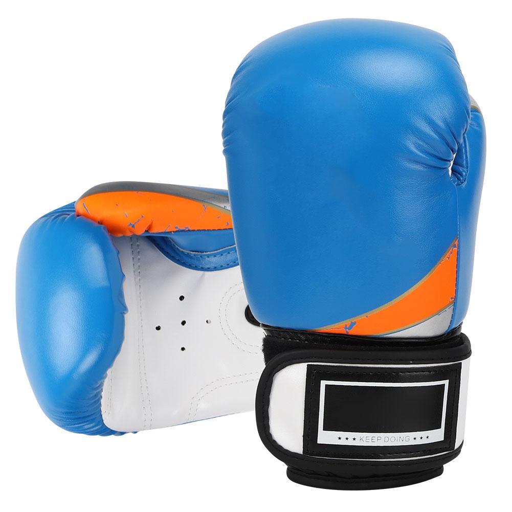 PU Leather Boxing Fighting Sparring Sandbagging Gloves Training Mitts for Children KidBlue