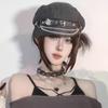 Japanese Beret Hat with Chain Belt for Female Girl  Newsboys Hat Chauffeur Hat Punk Outdoor Hiphop Dance Hat