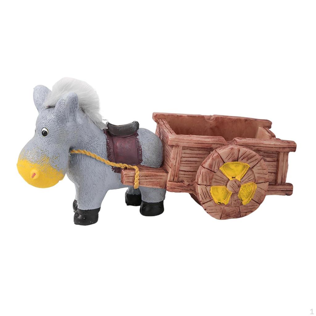 Donkey Figurine Ashtray Ash Tray Desktop Ornament for Fireplace Desk Cabinet