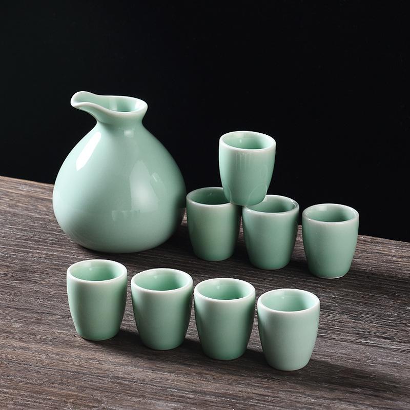 Ceramic Wine Dispenser Set, Wine Glass Wine Jug, Small Wine Cup, Bullet Glass Wine Cup, Custom Cup.
