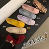 French Bow Round Head Ballet Shoes Fairy Shoes Flat Gentle Evening Shoes Spring and Autumn New Women's Small Single Shoes