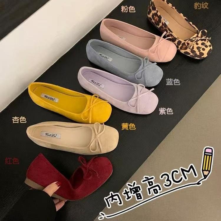 French bow round head ballet shoes fairy shoes flat gentle evening shoes spring and autumn new women's small single shoes