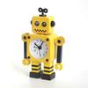 Alarm Cartoon Robot Clock Metal Casing Analog Hands Childrens Room Space Living
