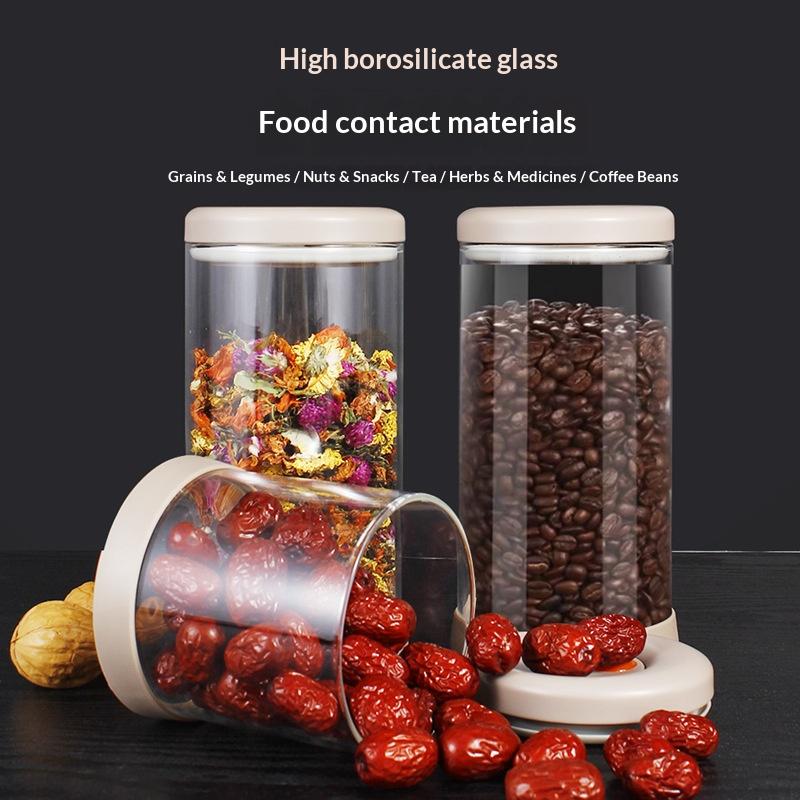 1 Stück Glasversiegelter Aufbewahrungsbehälter für Lebensmittel Hitzebeständig Küchenzubehör Mehrzweck-Teedosen Lagerung für Getreide Kaffeebohnen