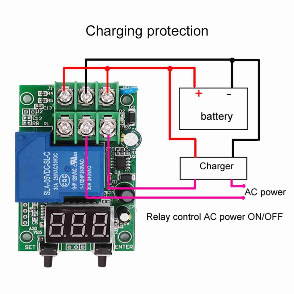 6-80V Voltage Monitoring Relay Time Delay Relay Charging Discharge Controller Module Undervoltage Overvoltage Protection Relay