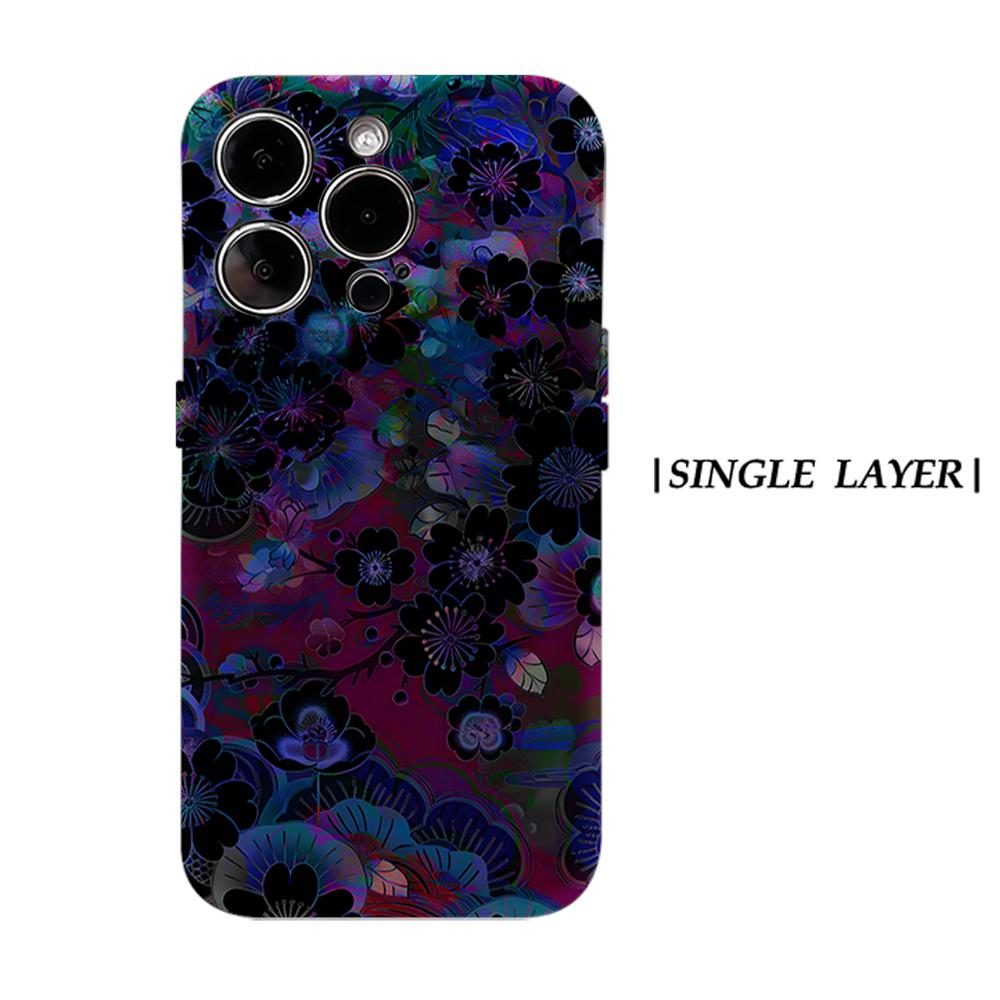 

Dark Floral Abstract Phone Case for IPhone 17AIR 16E 16 15 14 13 12 11 17 Pro Max Plus Double-layer Back Cover IPHONE17PROMAX
