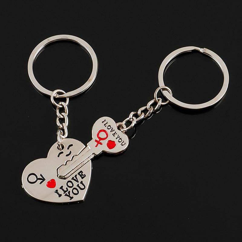 

New Trendy Hot Sale One Pair Key Chain Alloy Arrow Bow Love Keyrings Keychains 1 set